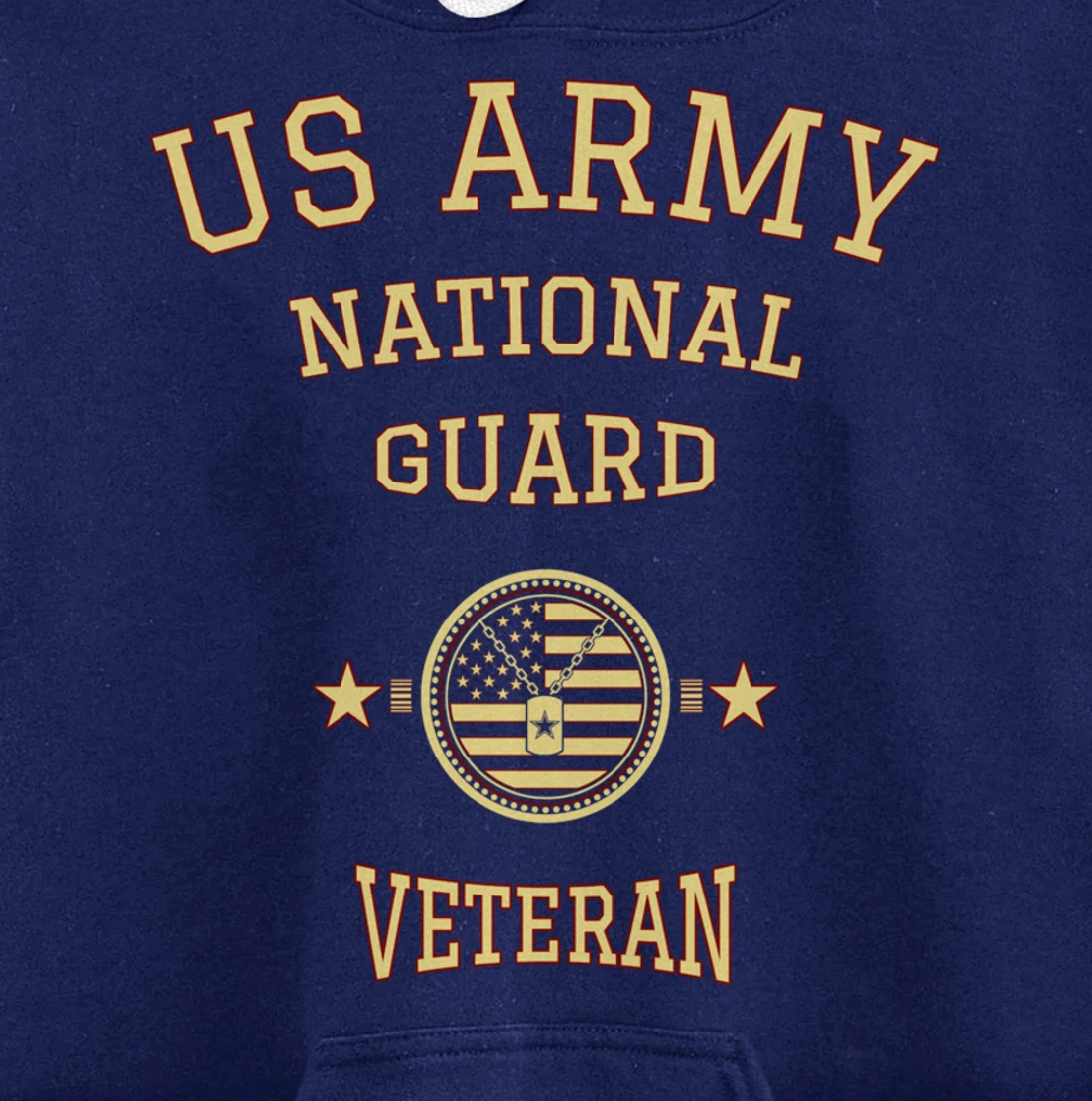 US Army National Guard American Flag Retired Army Veteran Pullover Hoodie