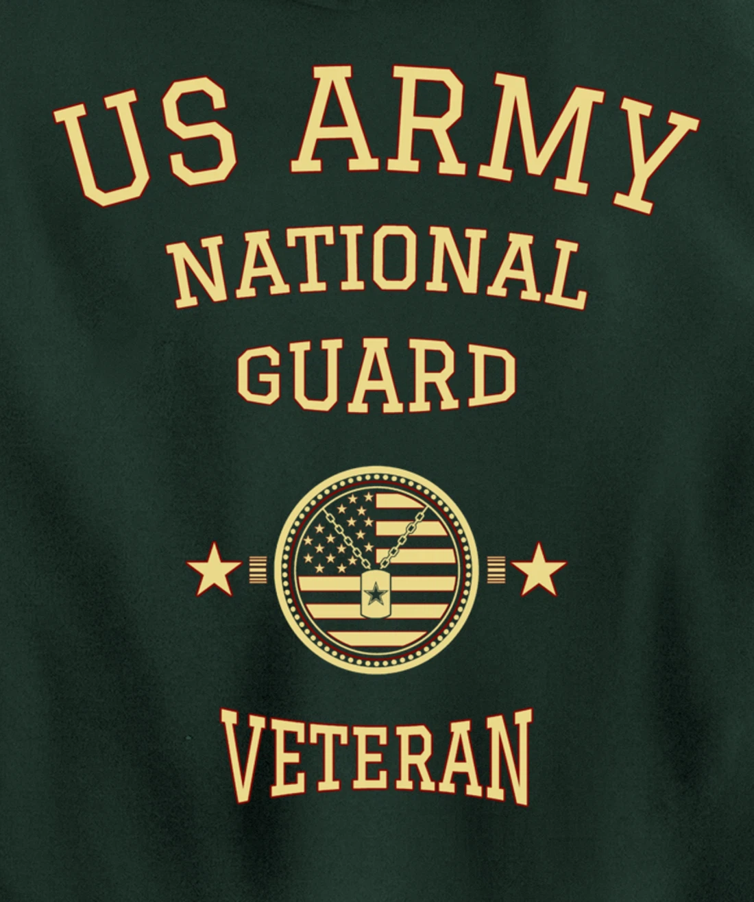 US Army National Guard American Flag Retired Army Veteran Pullover Hoodie