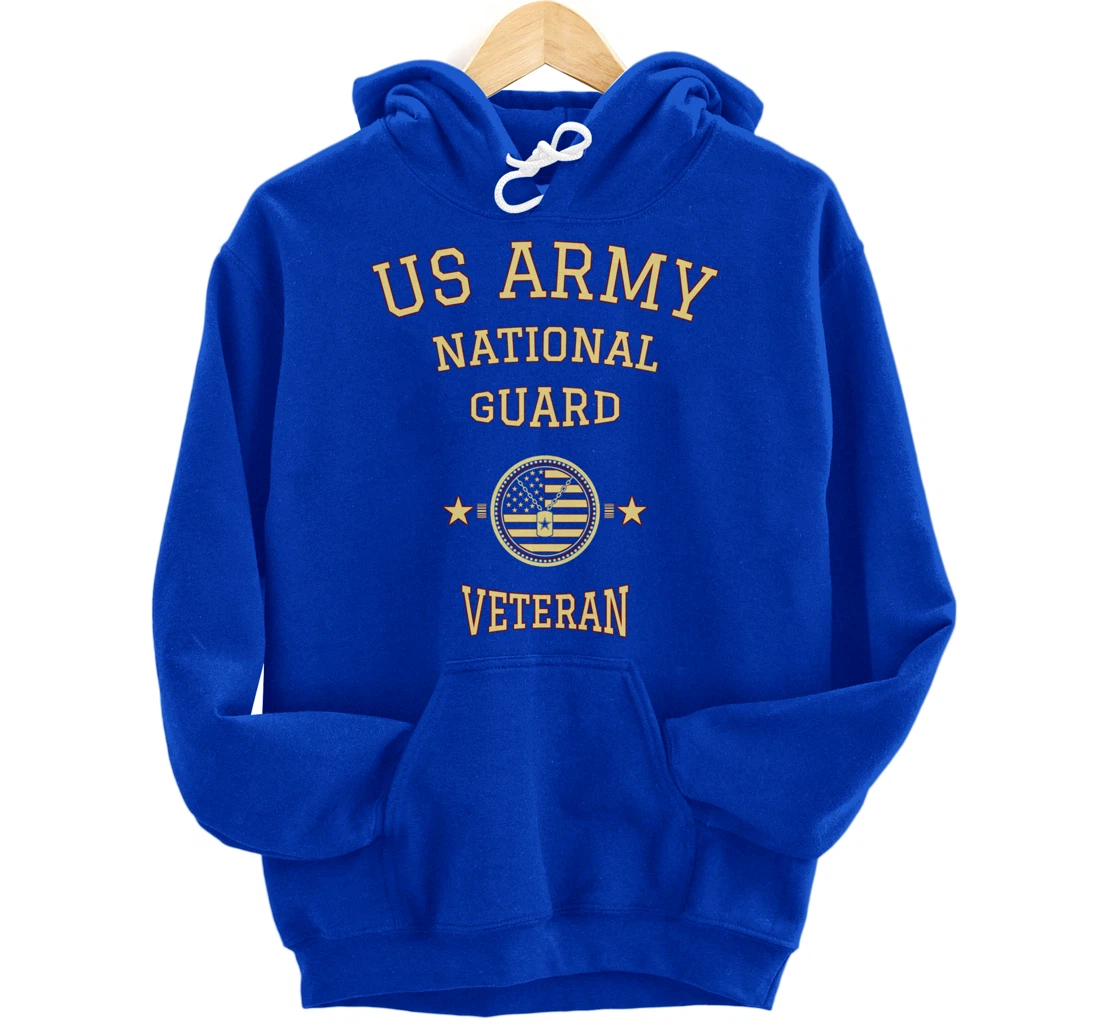 US Army National Guard American Flag Retired Army Veteran Pullover Hoodie