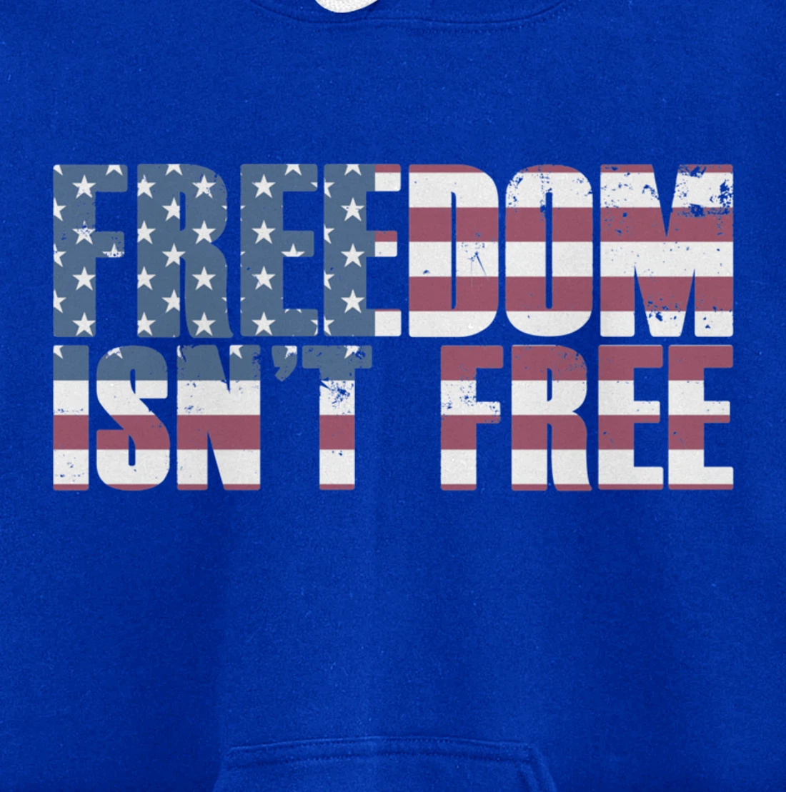 FREEDOM ISN'T FREE Vintage USA American Flag Veteran's Day Pullover Hoodie