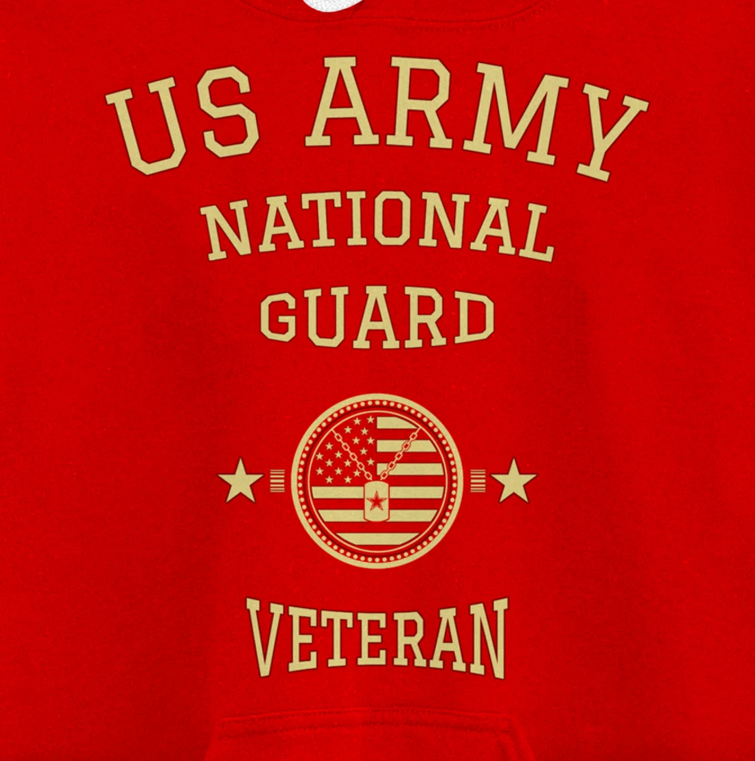 US Army National Guard American Flag Retired Army Veteran Pullover Hoodie