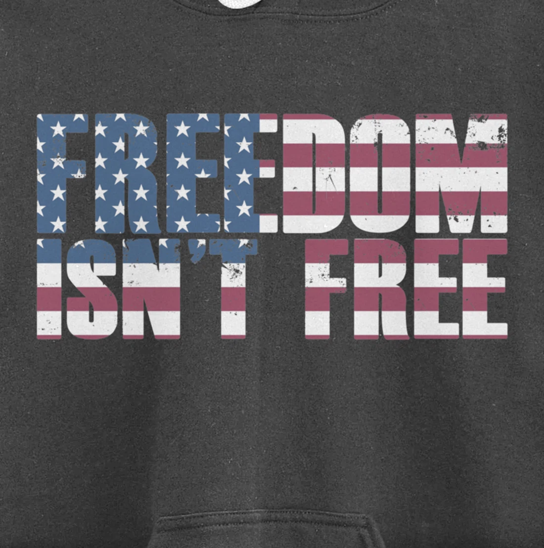 FREEDOM ISN'T FREE Vintage USA American Flag Veteran's Day Pullover Hoodie