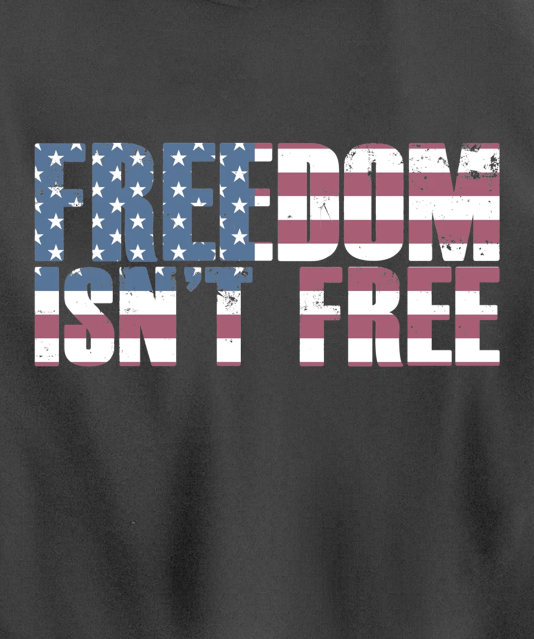FREEDOM ISN'T FREE Vintage USA American Flag Veteran's Day Pullover Hoodie