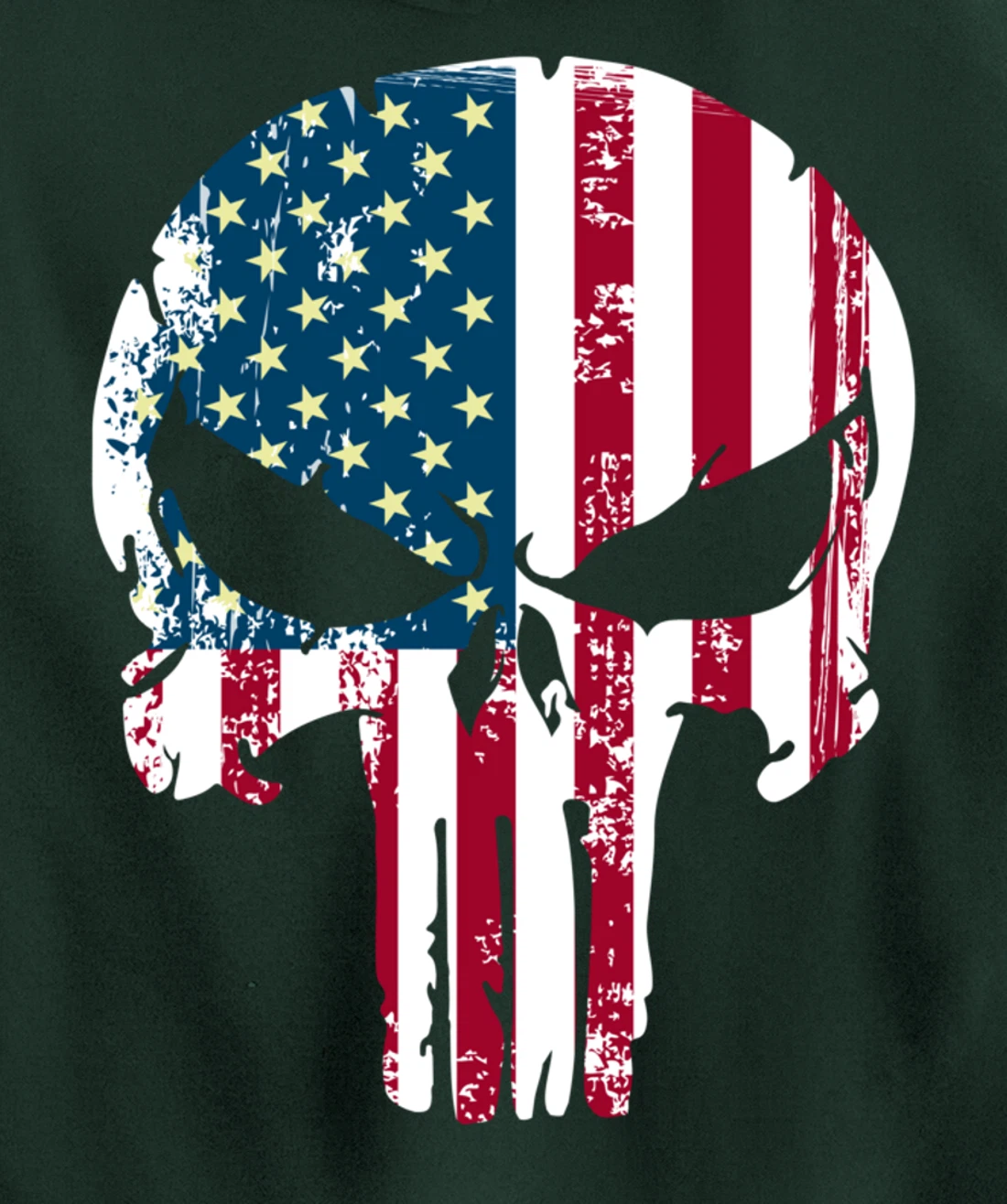 American patriotic veteran skull flag Pullover Hoodie