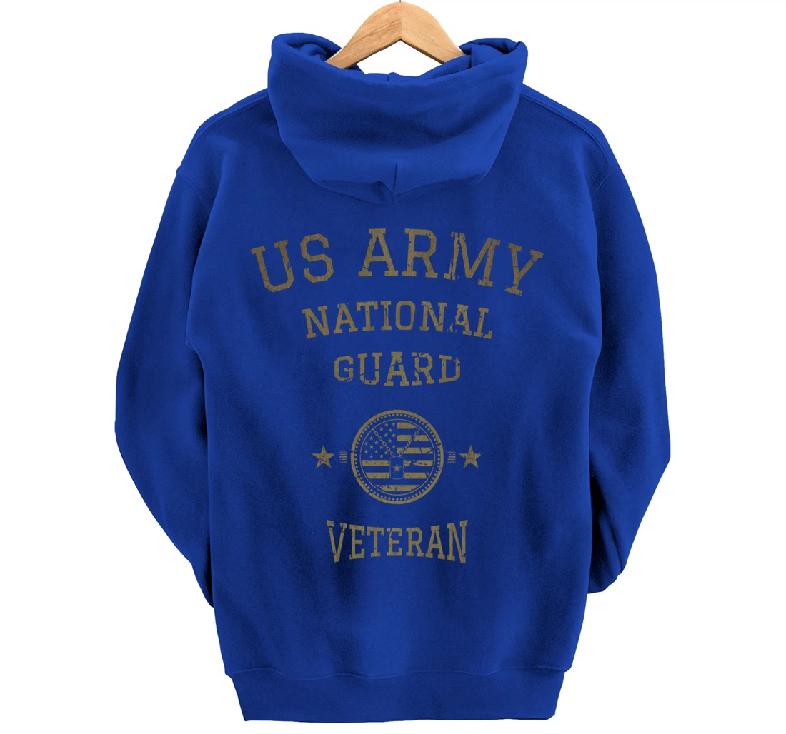 US Army National Guard American Flag Retired Army Veteran Pullover Hoodie