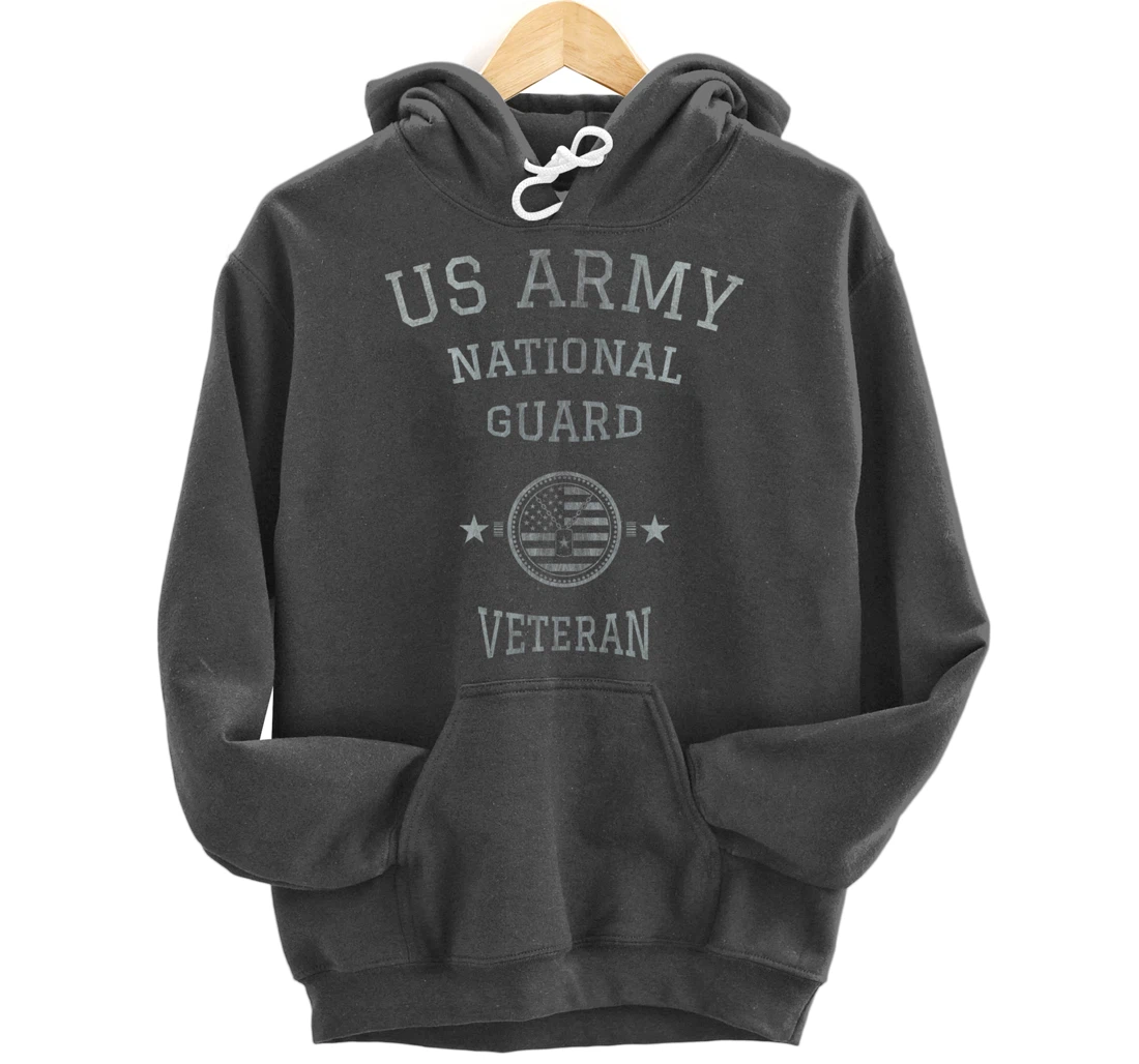 US Army National Guard American Flag Retired Army Veteran Pullover Hoodie