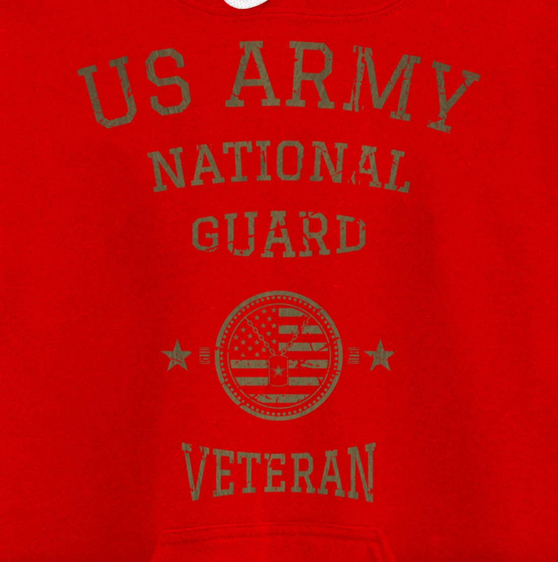 US Army National Guard American Flag Retired Army Veteran Pullover Hoodie