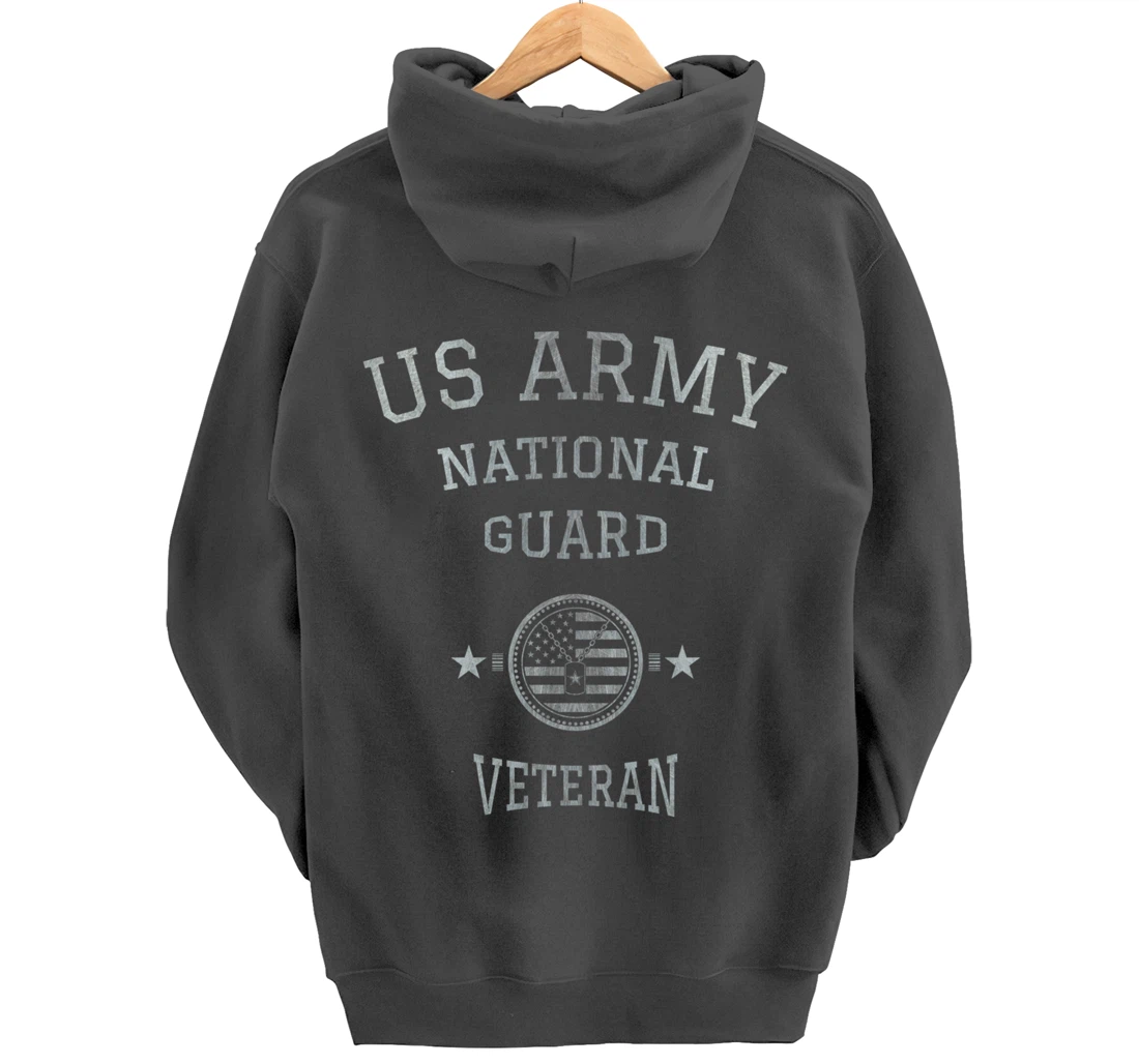 US Army National Guard American Flag Retired Army Veteran Pullover Hoodie
