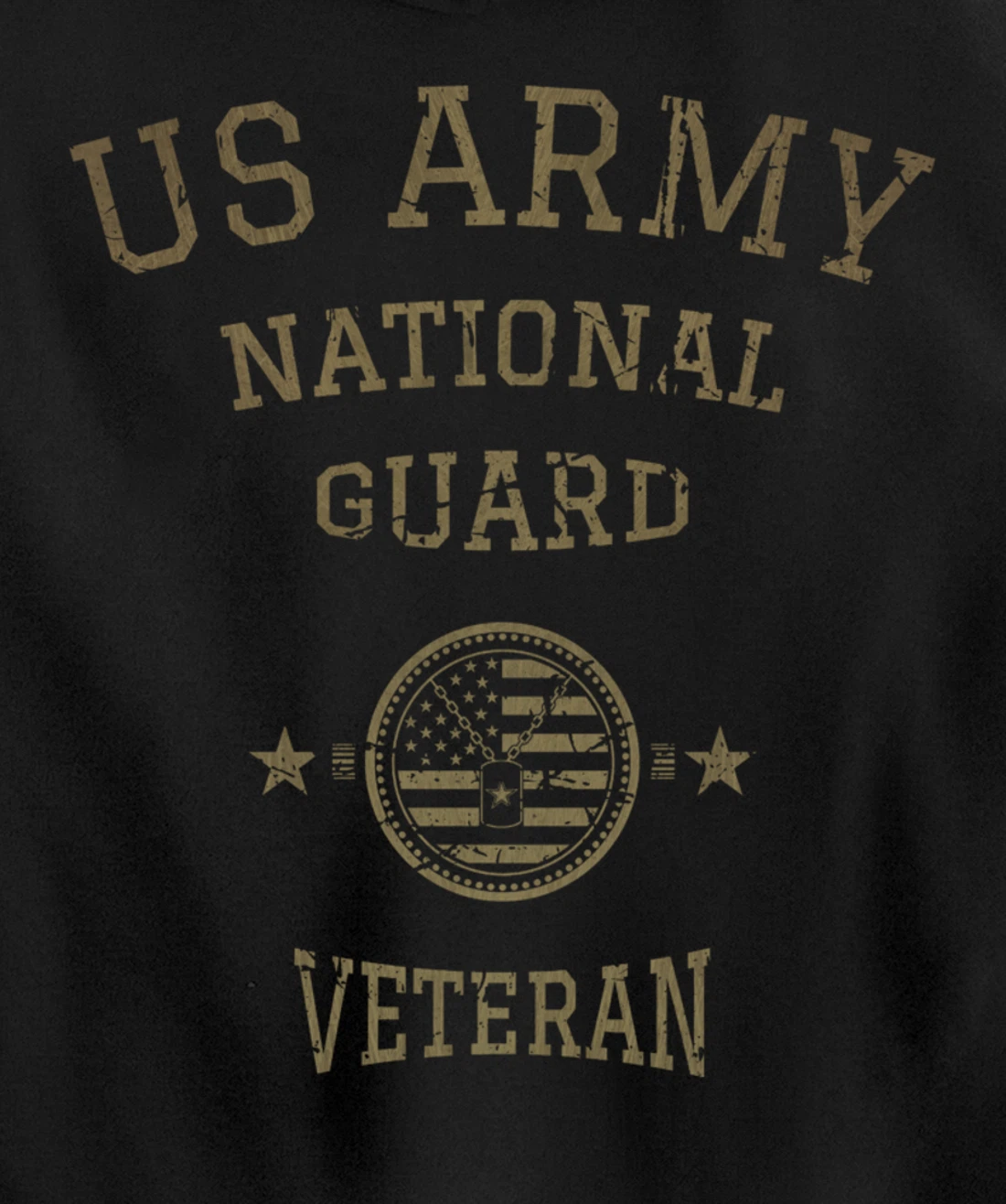 US Army National Guard American Flag Retired Army Veteran Pullover Hoodie
