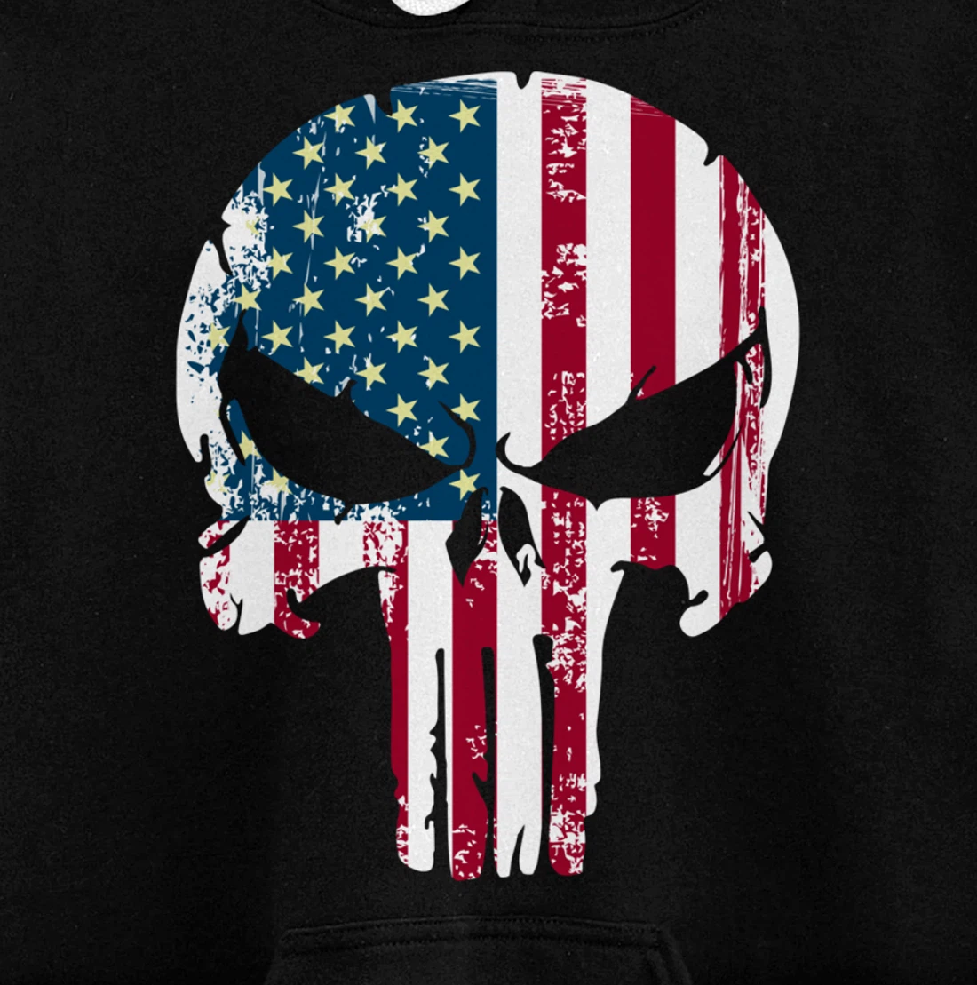 American patriotic veteran skull flag Pullover Hoodie