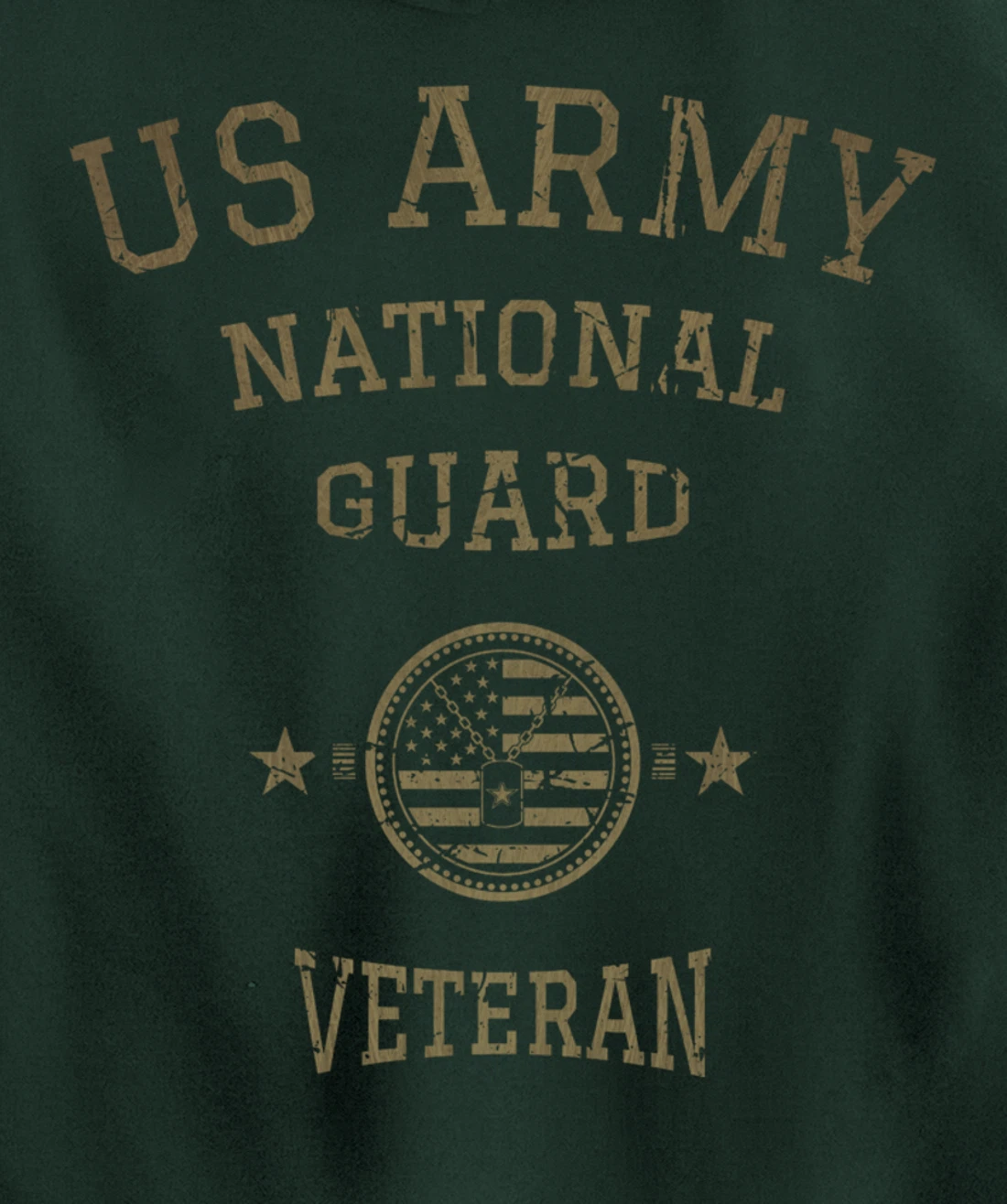 US Army National Guard American Flag Retired Army Veteran Pullover Hoodie