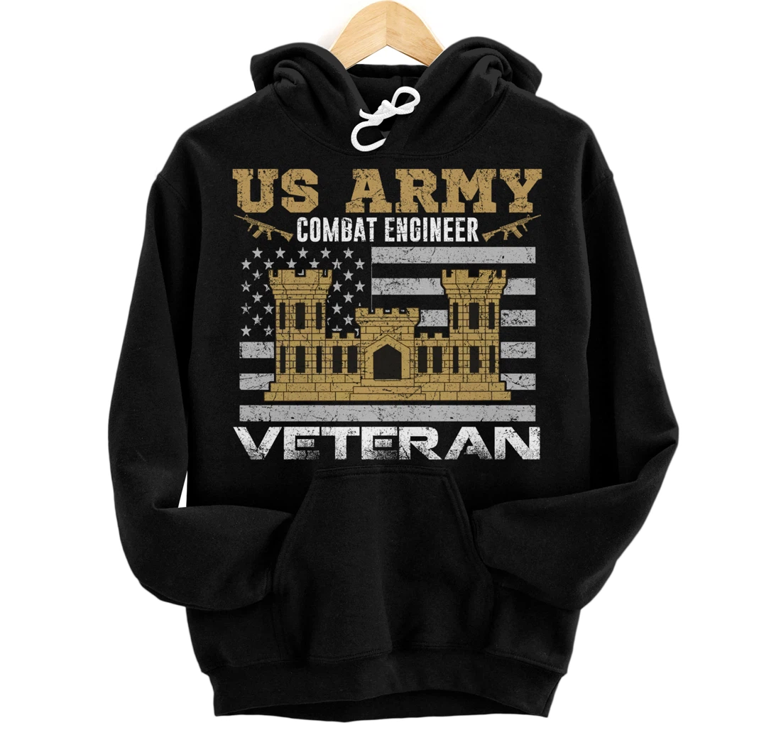 Vintage US Army Combat Engineer Combat Engineer Veteran Gift Pullover Hoodie