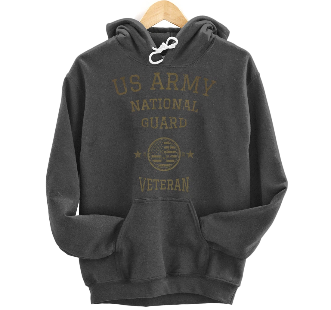 US Army National Guard American Flag Retired Army Veteran Pullover Hoodie