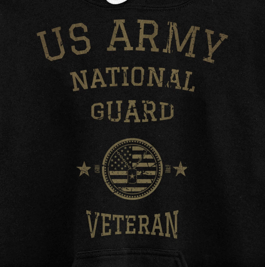 US Army National Guard American Flag Retired Army Veteran Pullover Hoodie