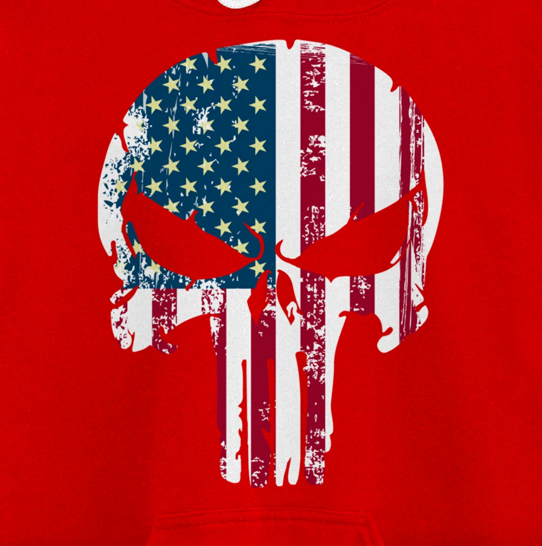 American patriotic veteran skull flag Pullover Hoodie