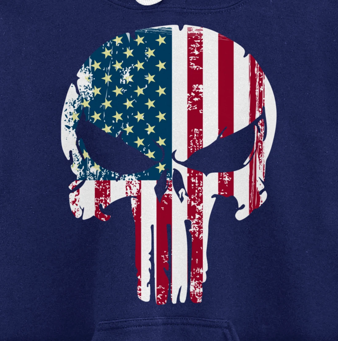 American patriotic veteran skull flag Pullover Hoodie