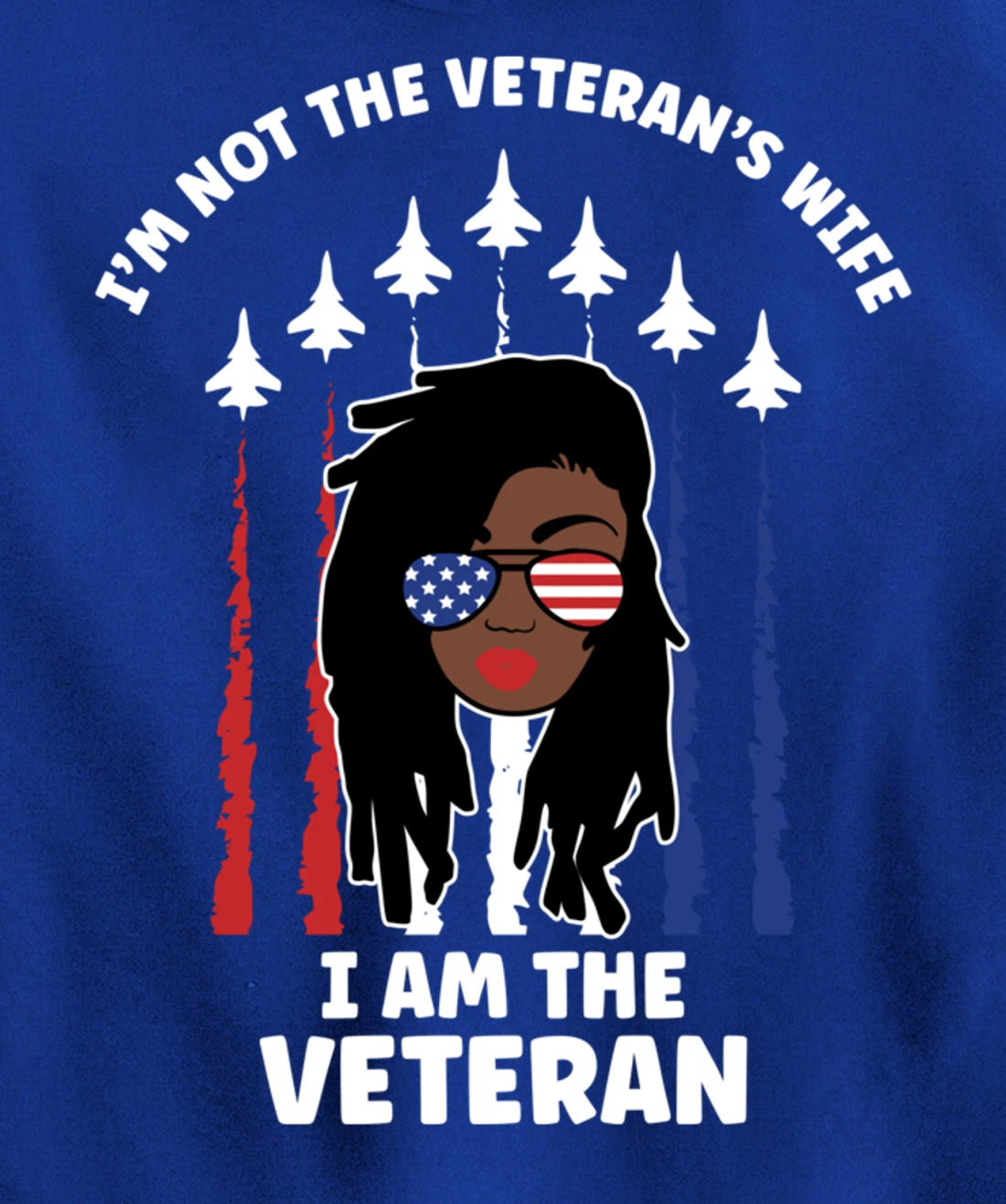 Not Veteran's Wife I'm the Vet Loc'd Black Woman Air Force Pullover Hoodie