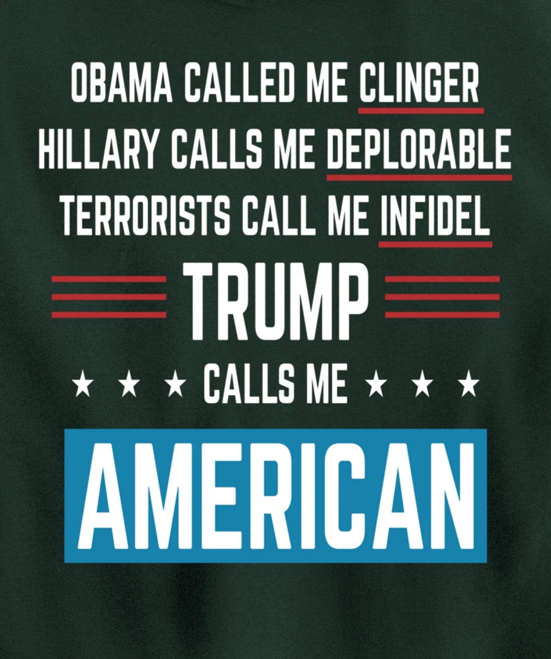 Trump American Pro American Design Pullover Hoodie