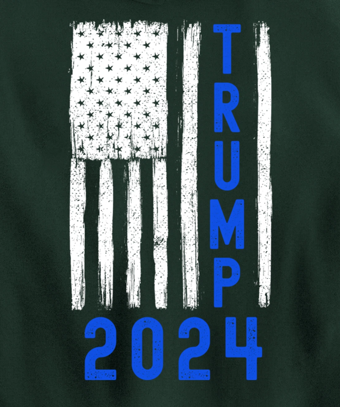 Trump 2024 American Flag Thin Blue Line Police Back The Blu Pullover Hoodie