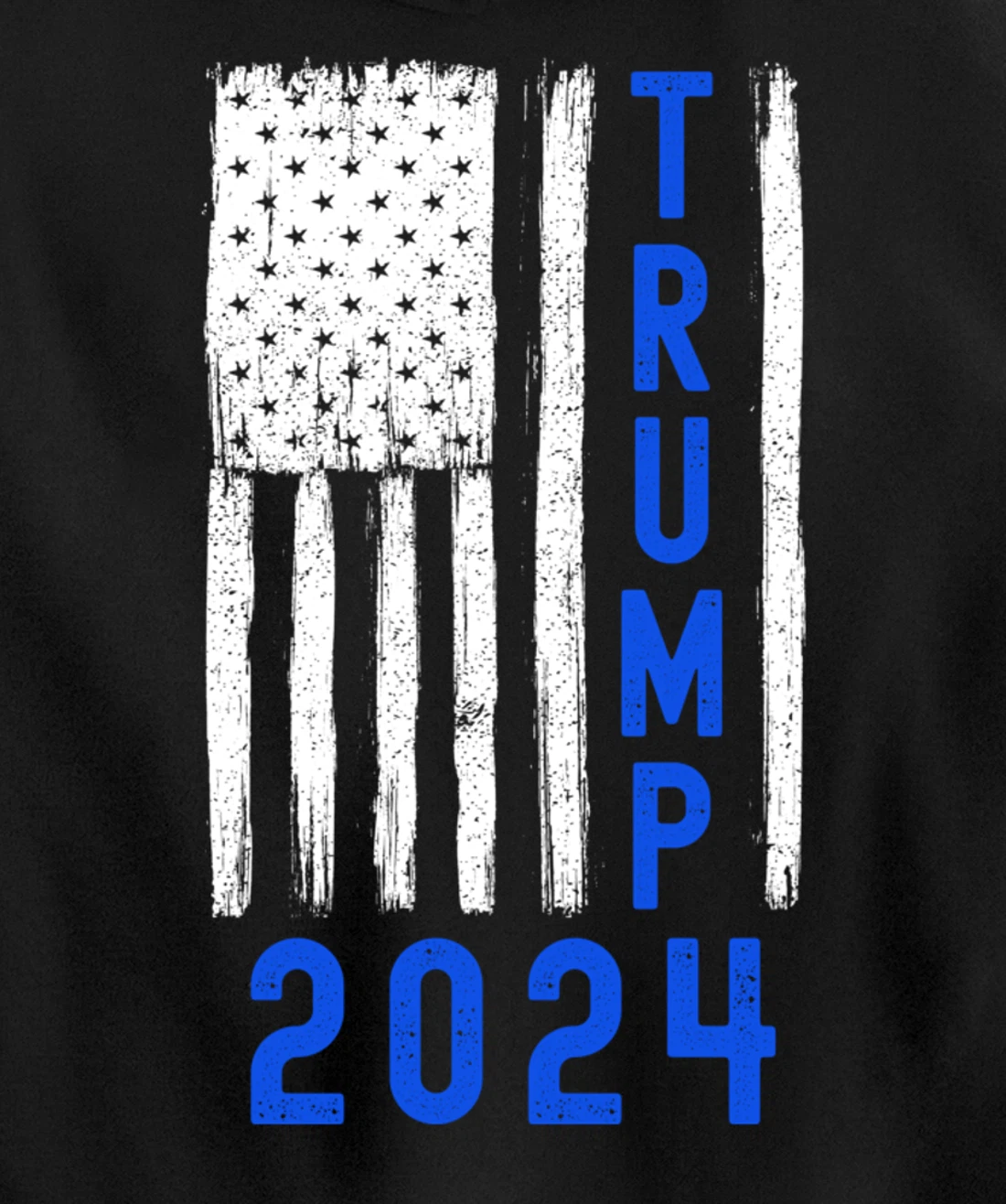 Trump 2024 American Flag Thin Blue Line Police Back The Blu Pullover Hoodie