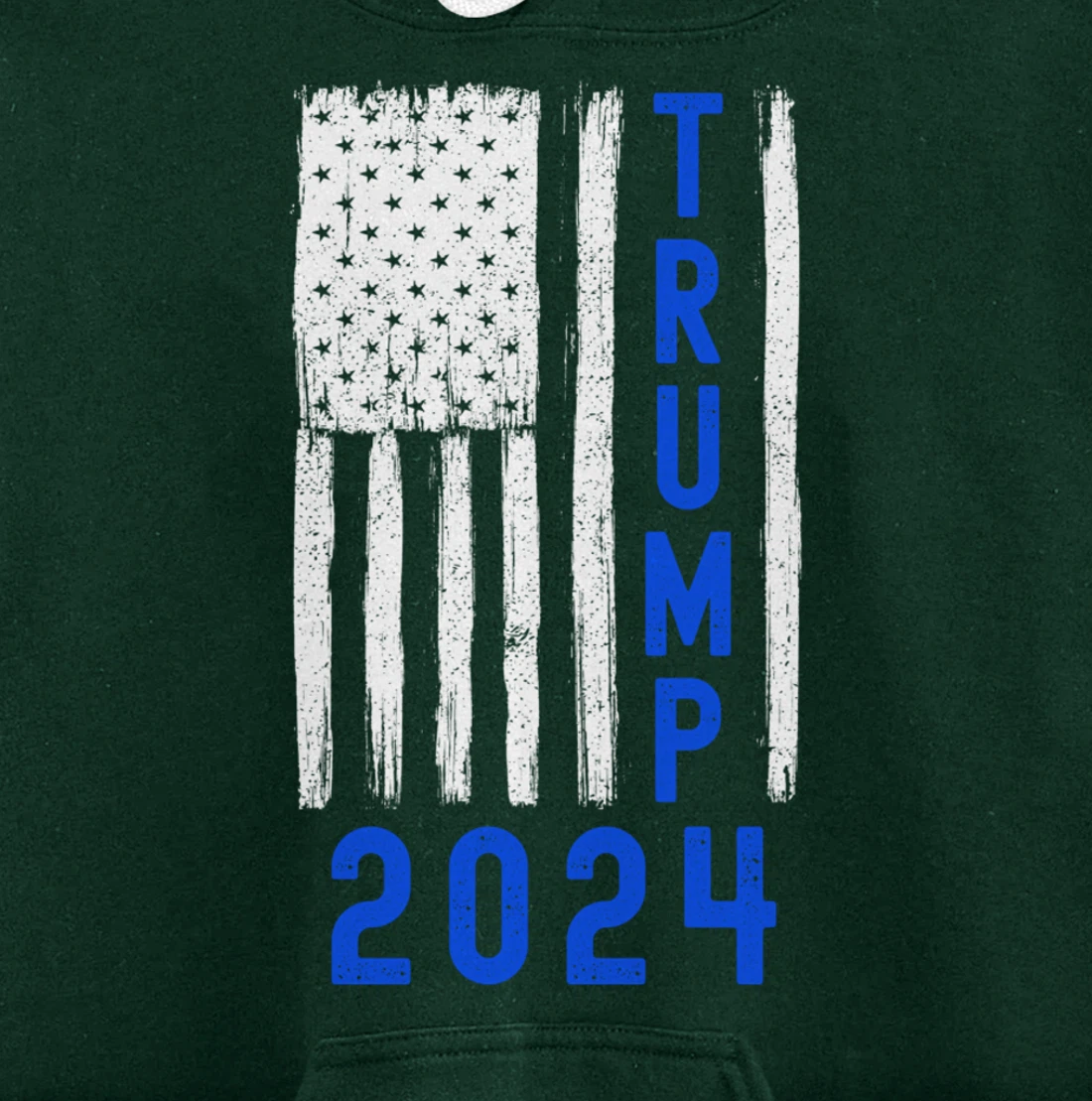 Trump 2024 American Flag Thin Blue Line Police Back The Blu Pullover Hoodie