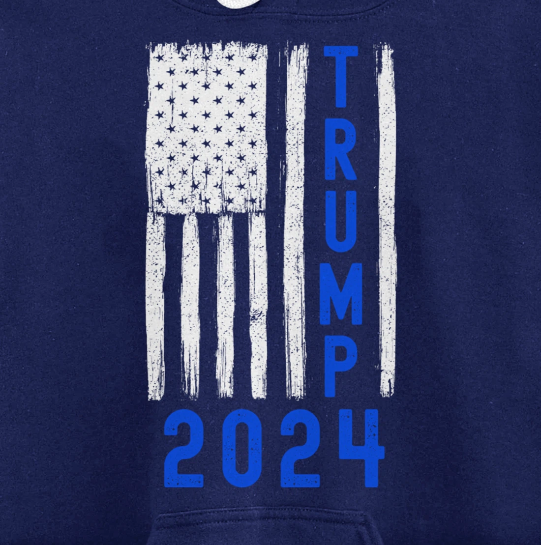 Trump 2024 American Flag Thin Blue Line Police Back The Blu Pullover Hoodie
