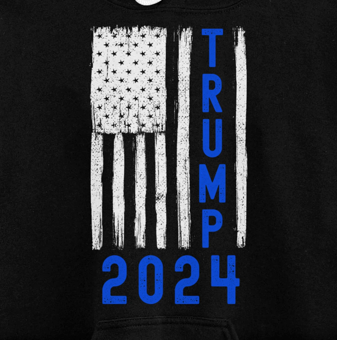 Trump 2024 American Flag Thin Blue Line Police Back The Blu Pullover Hoodie