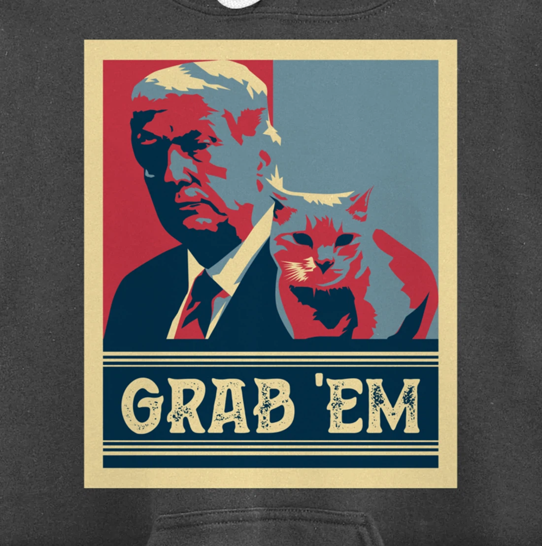 Grab Em Vote Pro Donald Trump Cat Republican Conservative Pullover Hoodie