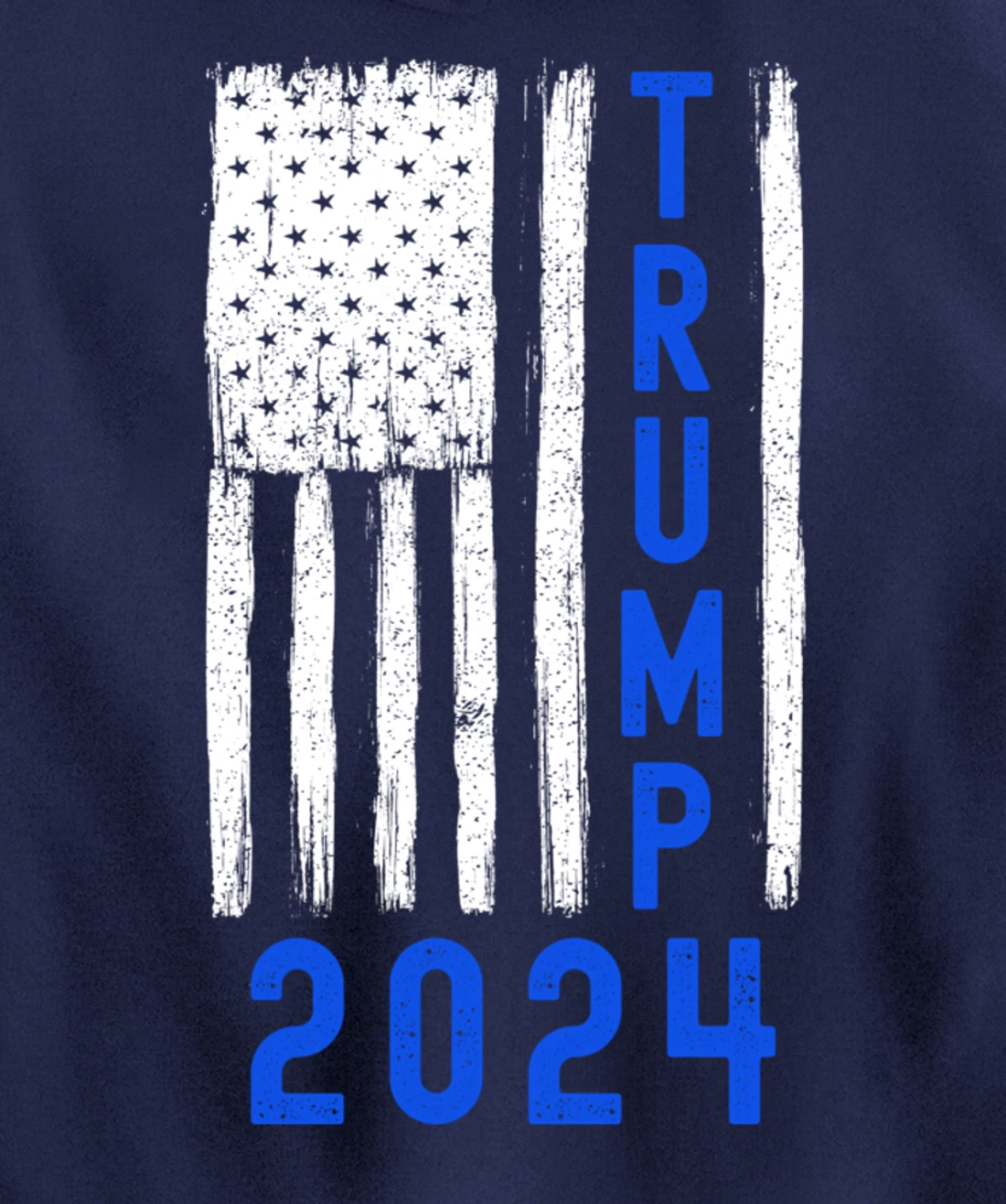 Trump 2024 American Flag Thin Blue Line Police Back The Blu Pullover Hoodie