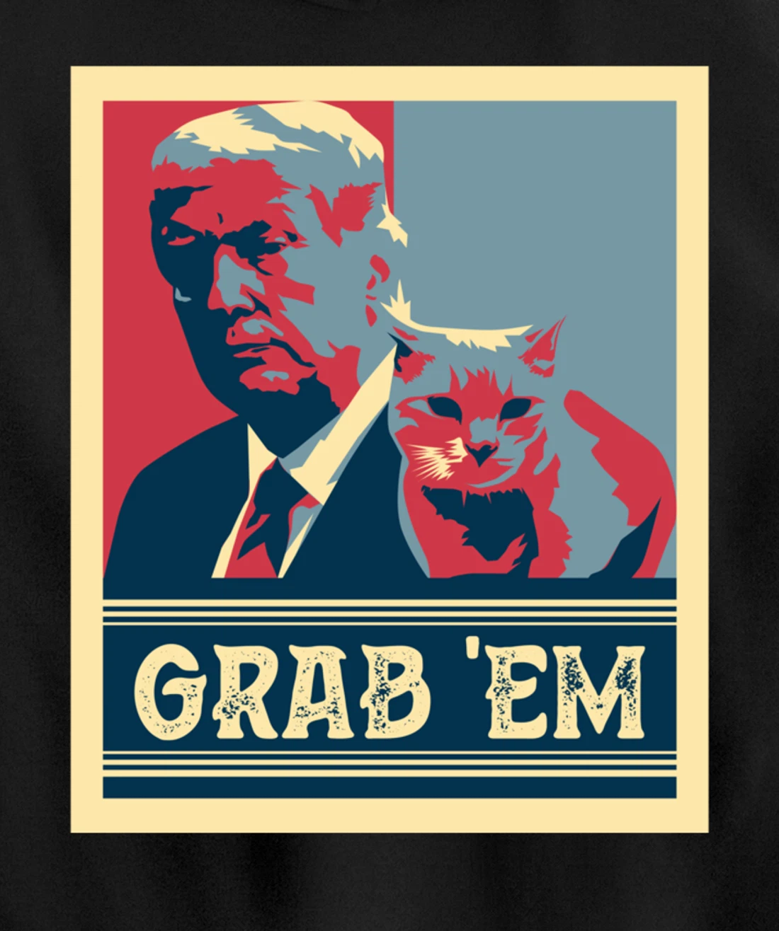 Grab Em Vote Pro Donald Trump Cat Republican Conservative Pullover Hoodie