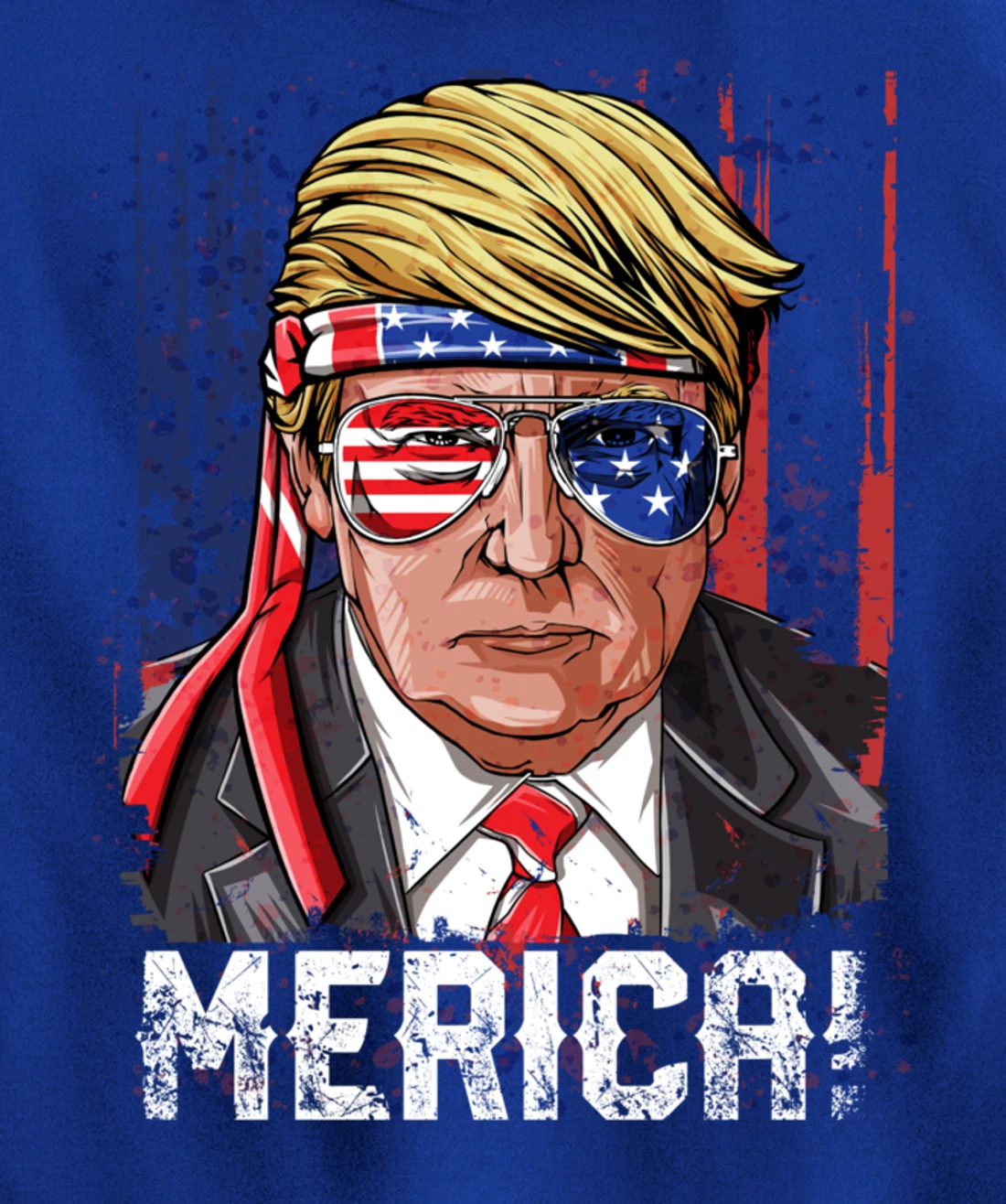 Trump 4th of July Merica Men Women USA American Flag Vintage Pullover Hoodie