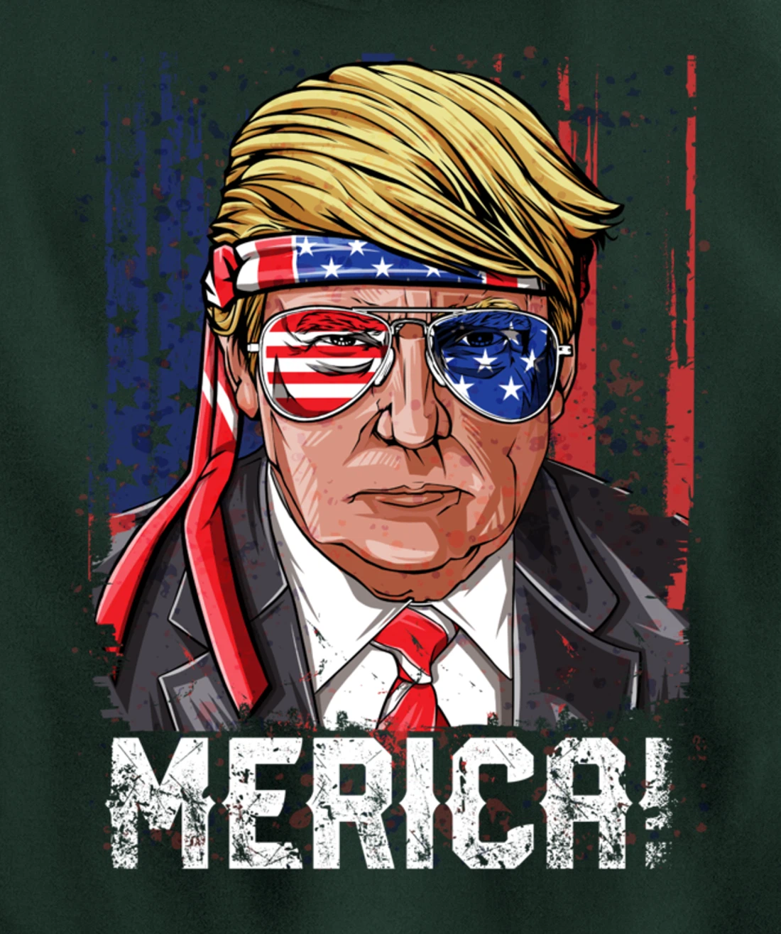 Trump 4th of July Merica Men Women USA American Flag Vintage Pullover Hoodie