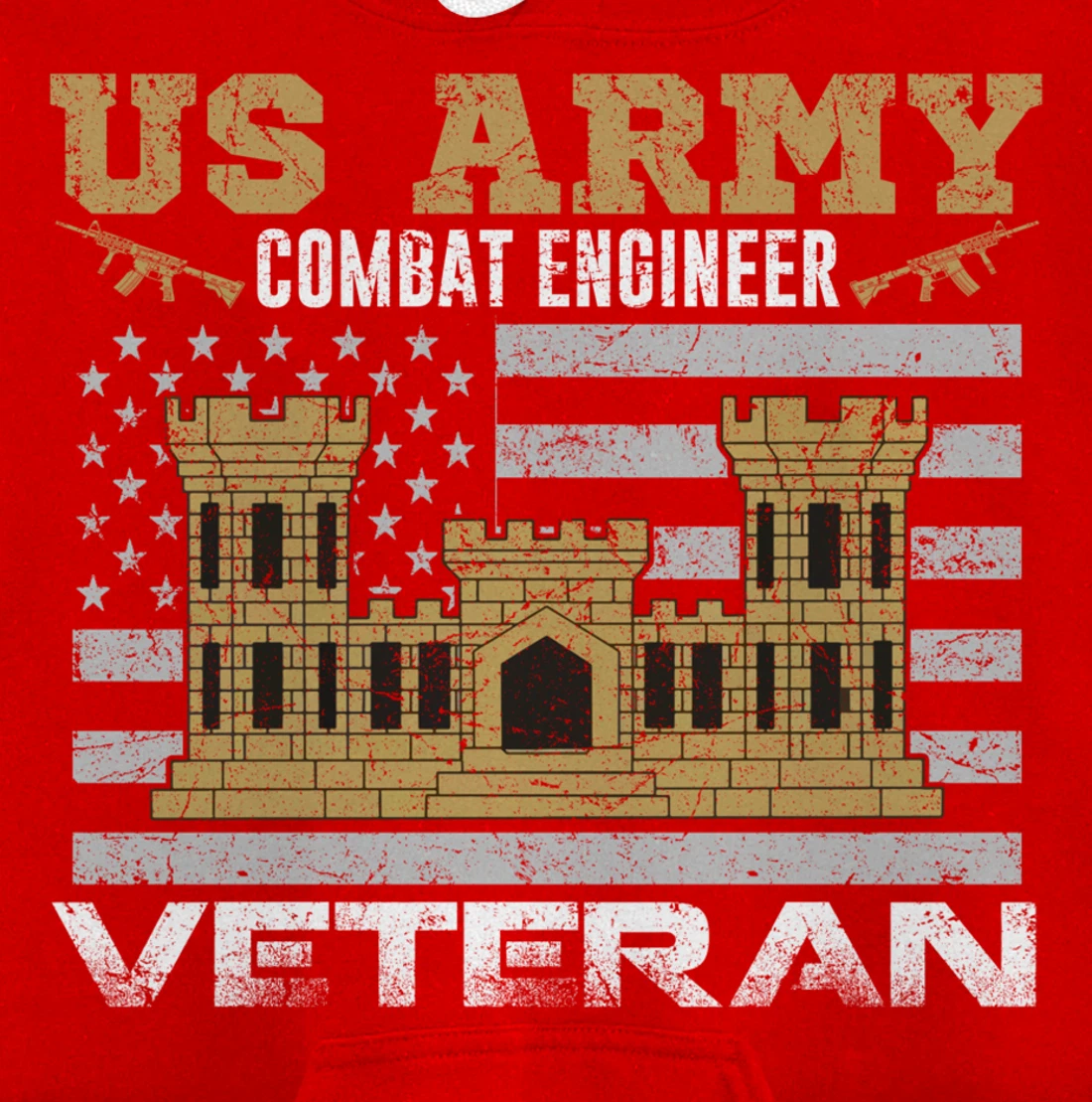 Vintage US Army Combat Engineer Combat Engineer Veteran Gift Pullover Hoodie