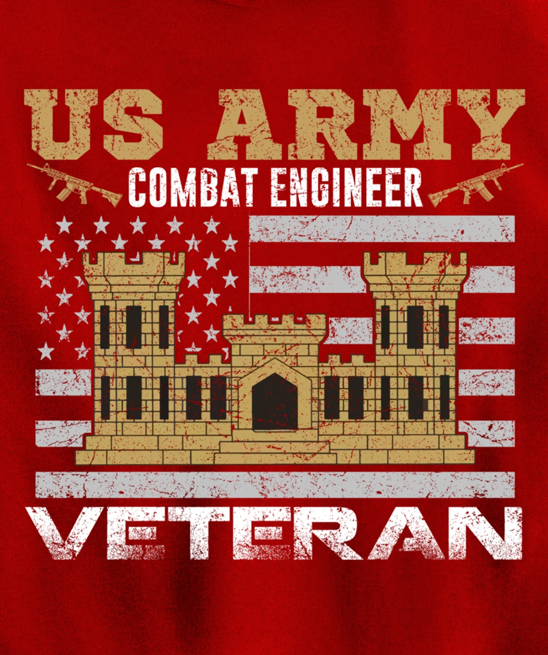 Vintage US Army Combat Engineer Combat Engineer Veteran Gift Pullover Hoodie