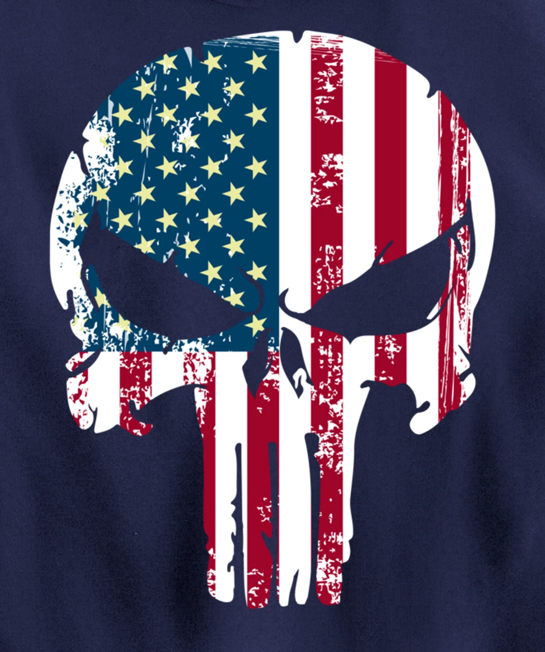 American patriotic veteran skull flag Pullover Hoodie
