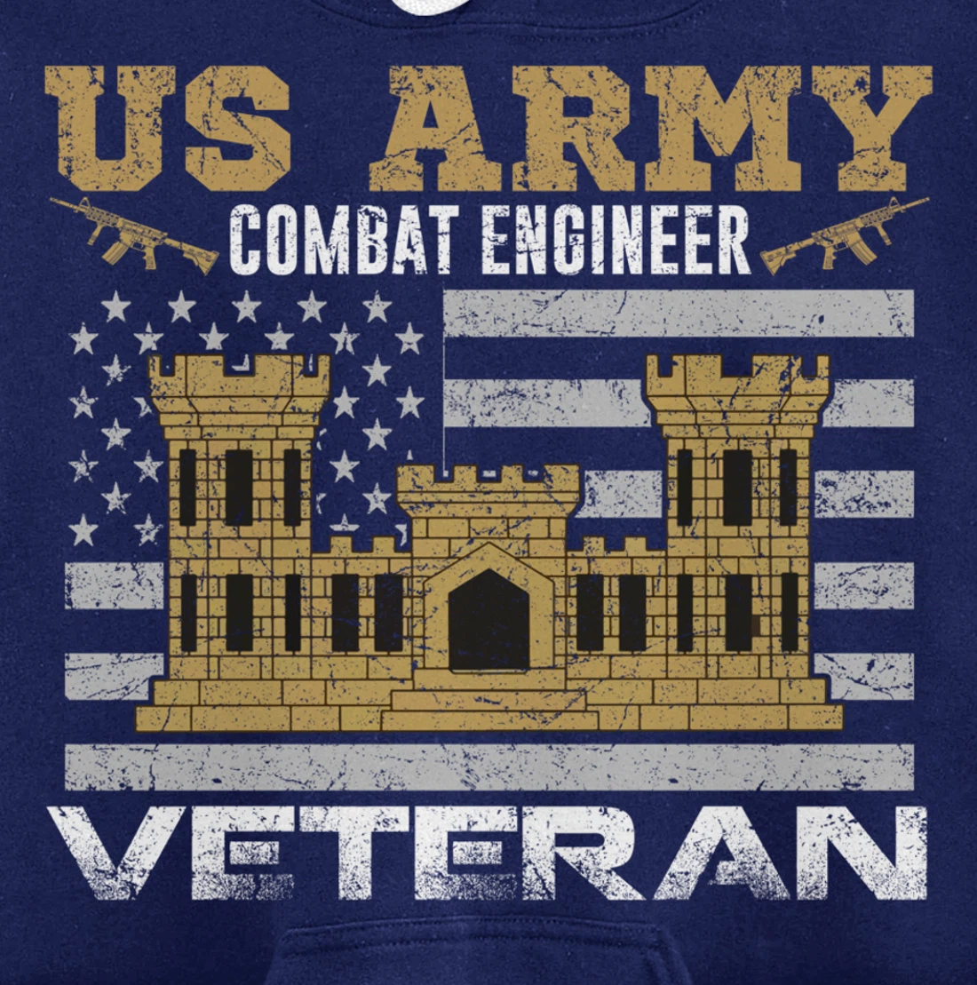 Vintage US Army Combat Engineer Combat Engineer Veteran Gift Pullover Hoodie