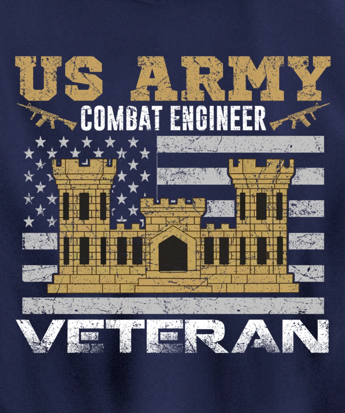 Vintage US Army Combat Engineer Combat Engineer Veteran Gift Pullover Hoodie