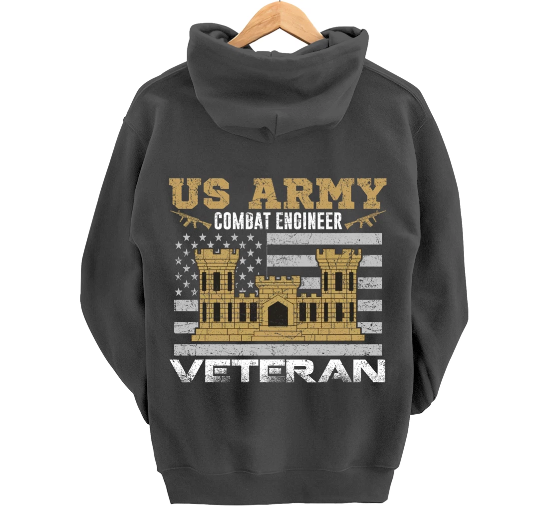 Vintage US Army Combat Engineer Combat Engineer Veteran Gift Pullover Hoodie