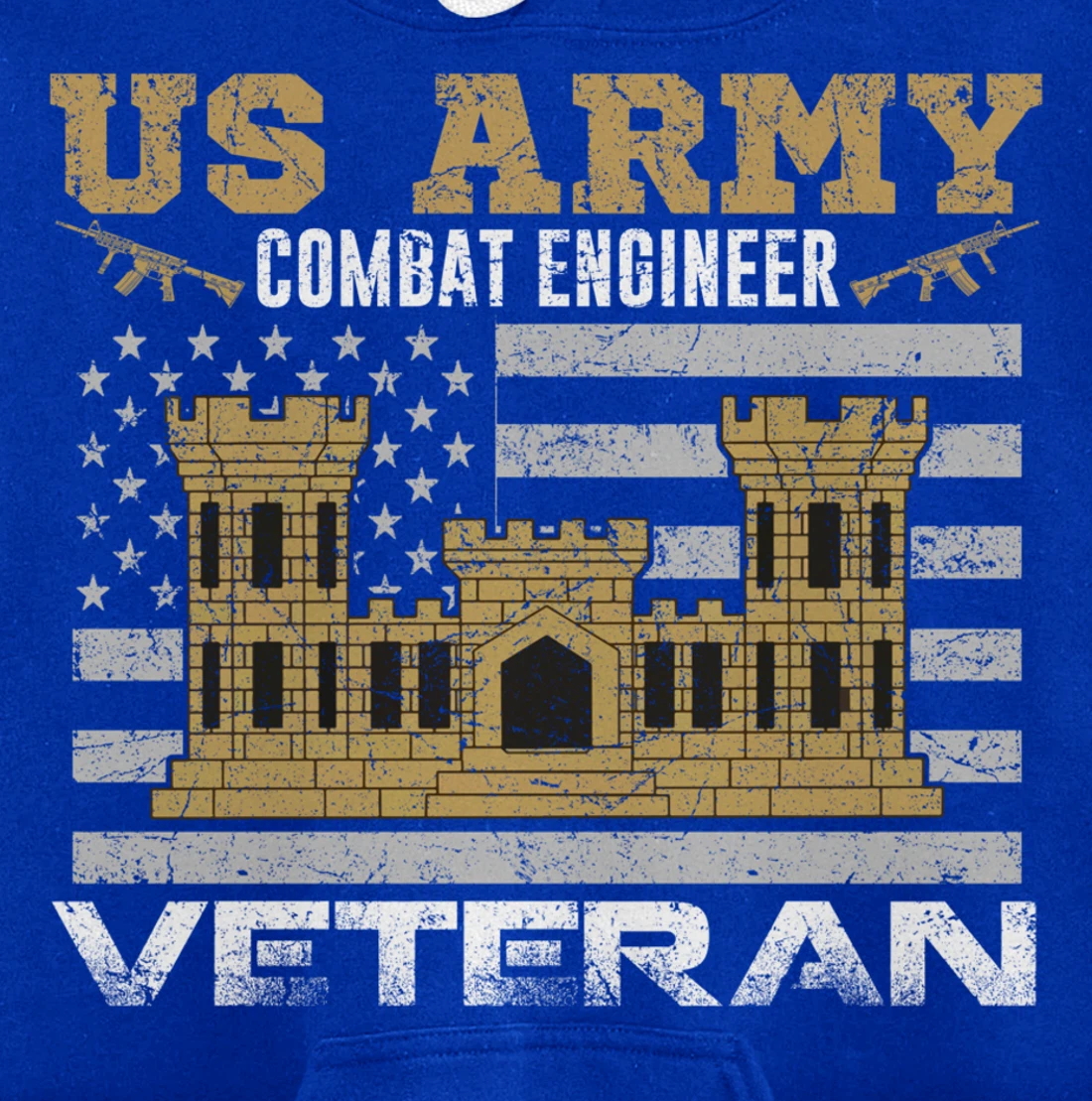 Vintage US Army Combat Engineer Combat Engineer Veteran Gift Pullover Hoodie