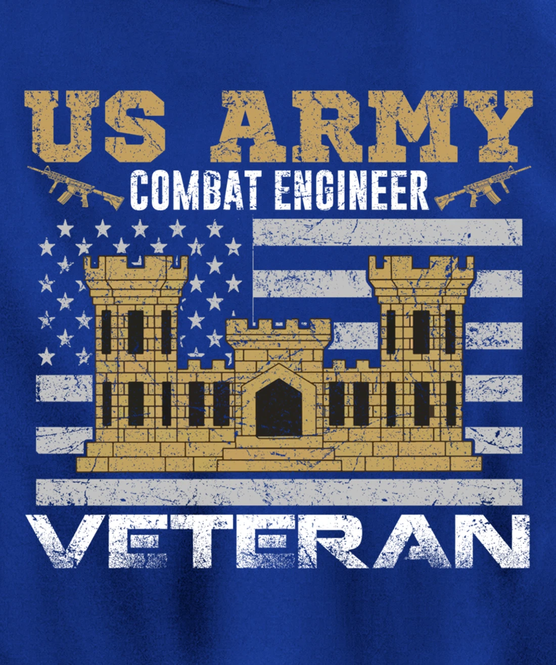 Vintage US Army Combat Engineer Combat Engineer Veteran Gift Pullover Hoodie