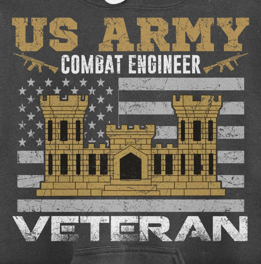 Vintage US Army Combat Engineer Combat Engineer Veteran Gift Pullover Hoodie