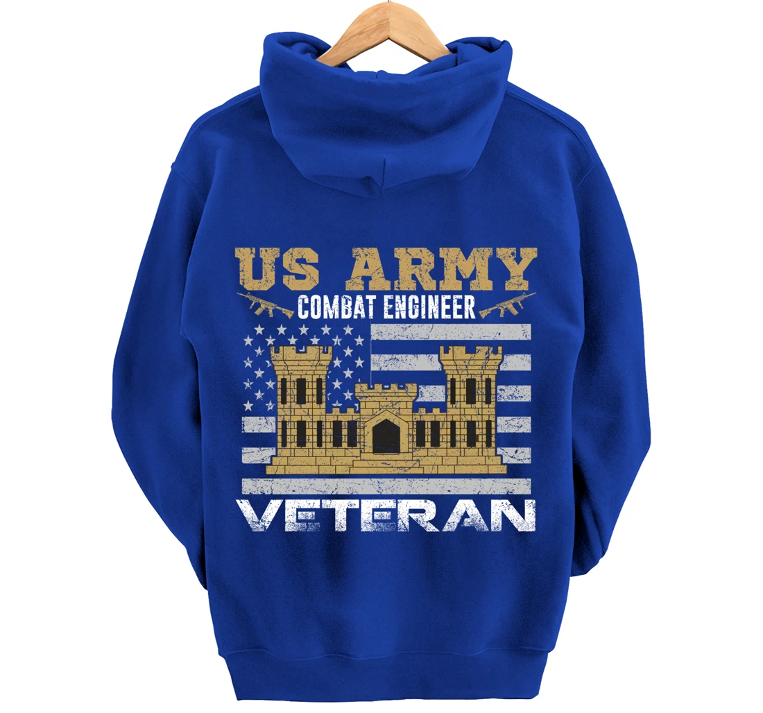 Vintage US Army Combat Engineer Combat Engineer Veteran Gift Pullover Hoodie