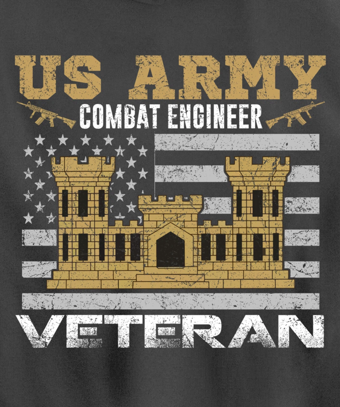 Vintage US Army Combat Engineer Combat Engineer Veteran Gift Pullover Hoodie