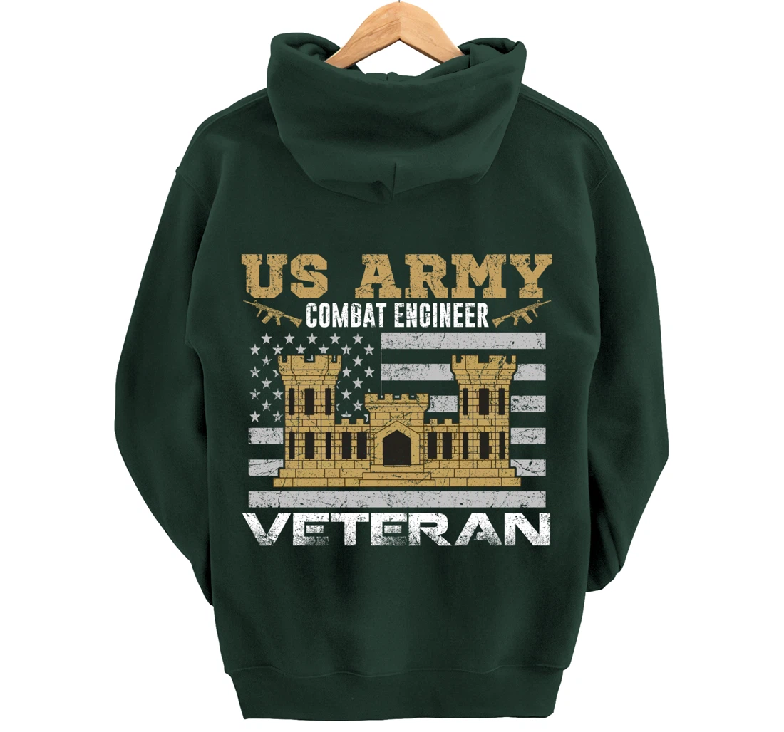 Vintage US Army Combat Engineer Combat Engineer Veteran Gift Pullover Hoodie