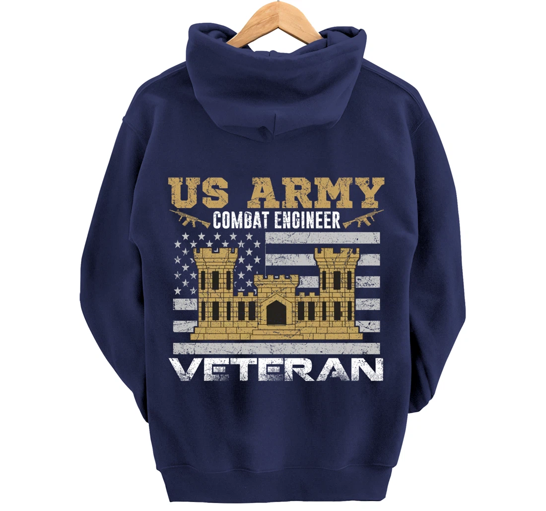 Vintage US Army Combat Engineer Combat Engineer Veteran Gift Pullover Hoodie