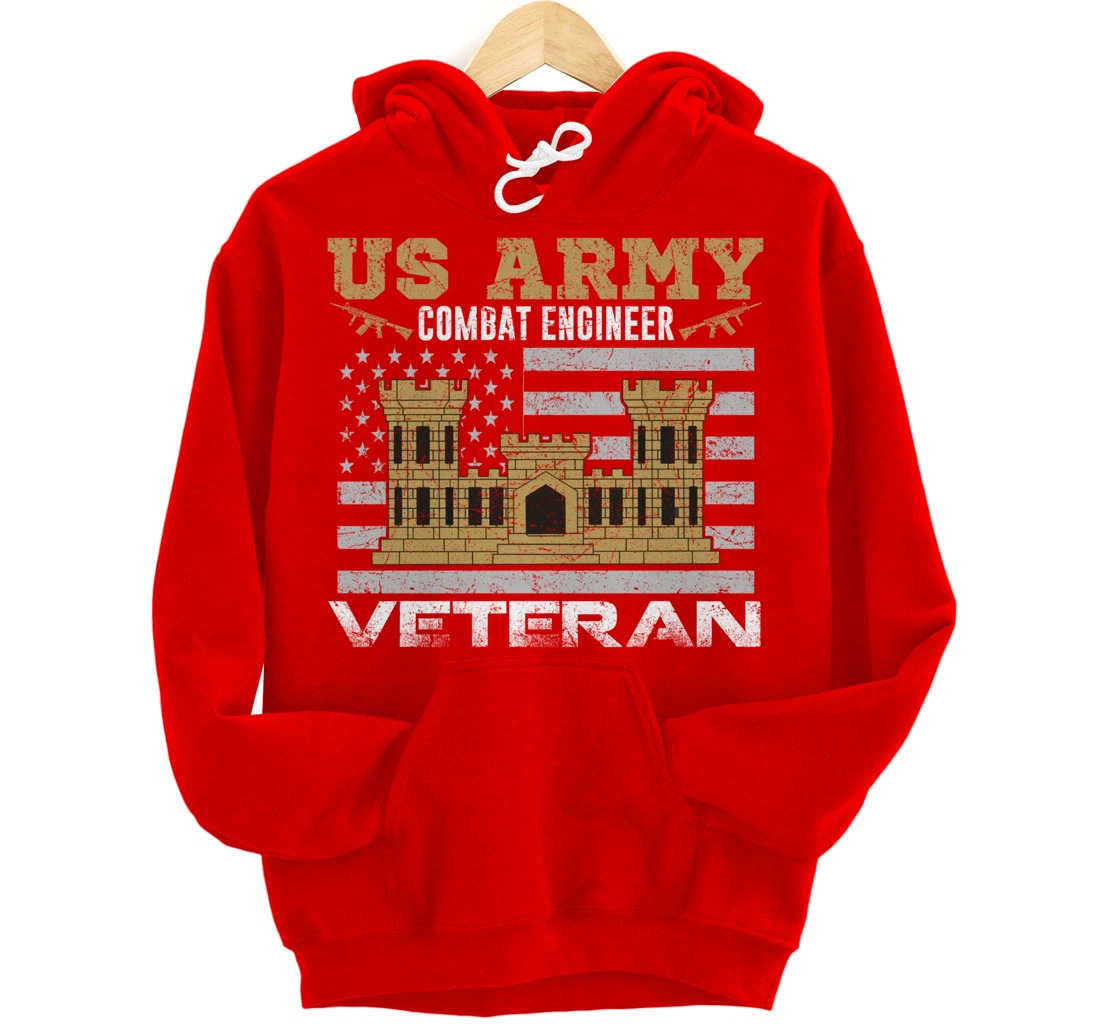 Vintage US Army Combat Engineer Combat Engineer Veteran Gift Pullover Hoodie