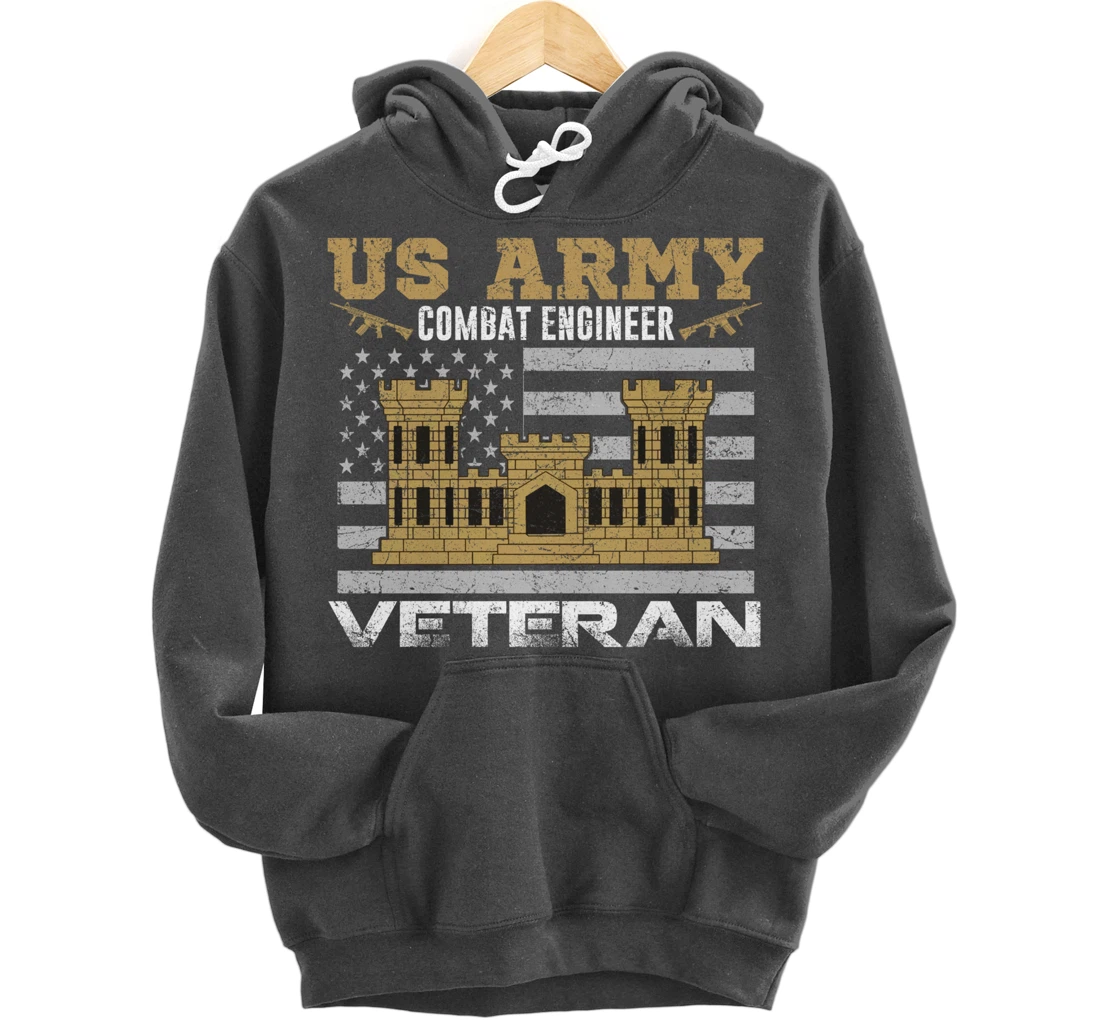 Vintage US Army Combat Engineer Combat Engineer Veteran Gift Pullover Hoodie