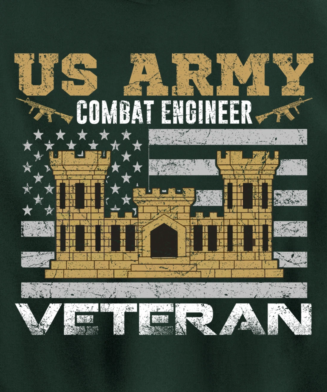 Vintage US Army Combat Engineer Combat Engineer Veteran Gift Pullover Hoodie