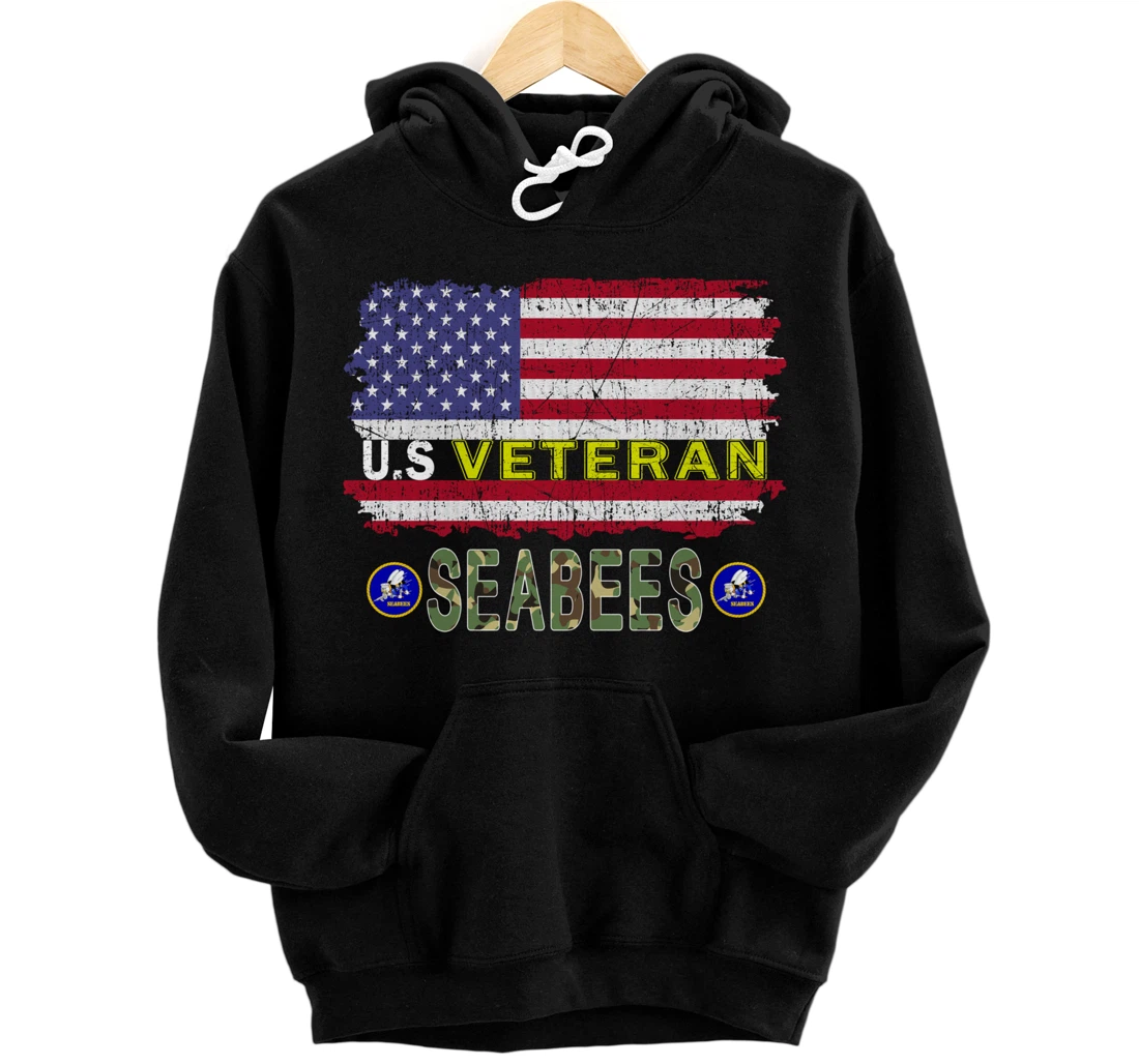 US Veterans Day Shirt US Seabees Veteran Pullover Hoodie