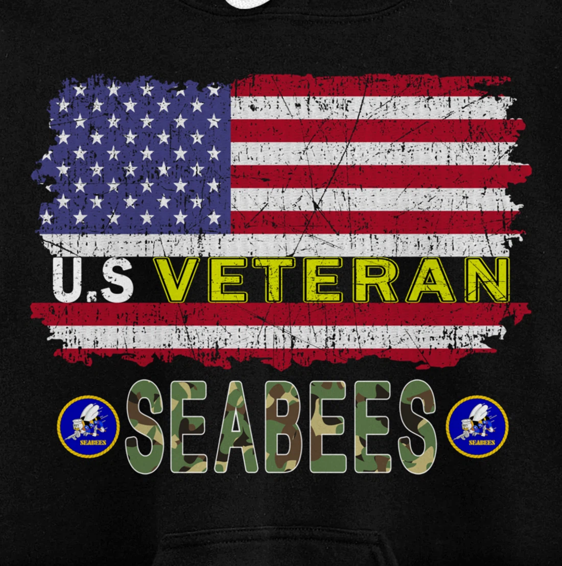 US Veterans Day Shirt US Seabees Veteran Pullover Hoodie